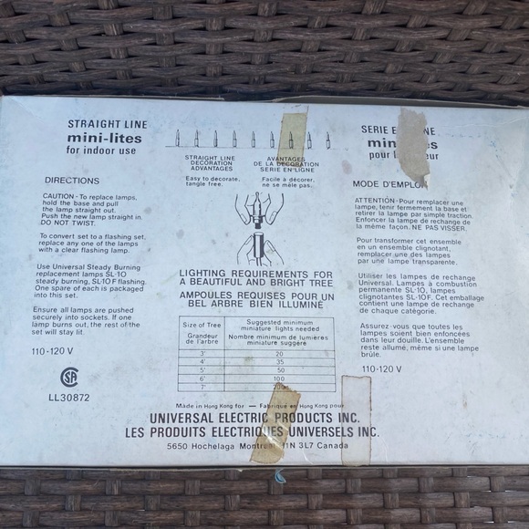 universal Lites Miniature Oil Lamp String Lights Vintage Christmas Holiday Box - Picture 4 of 5